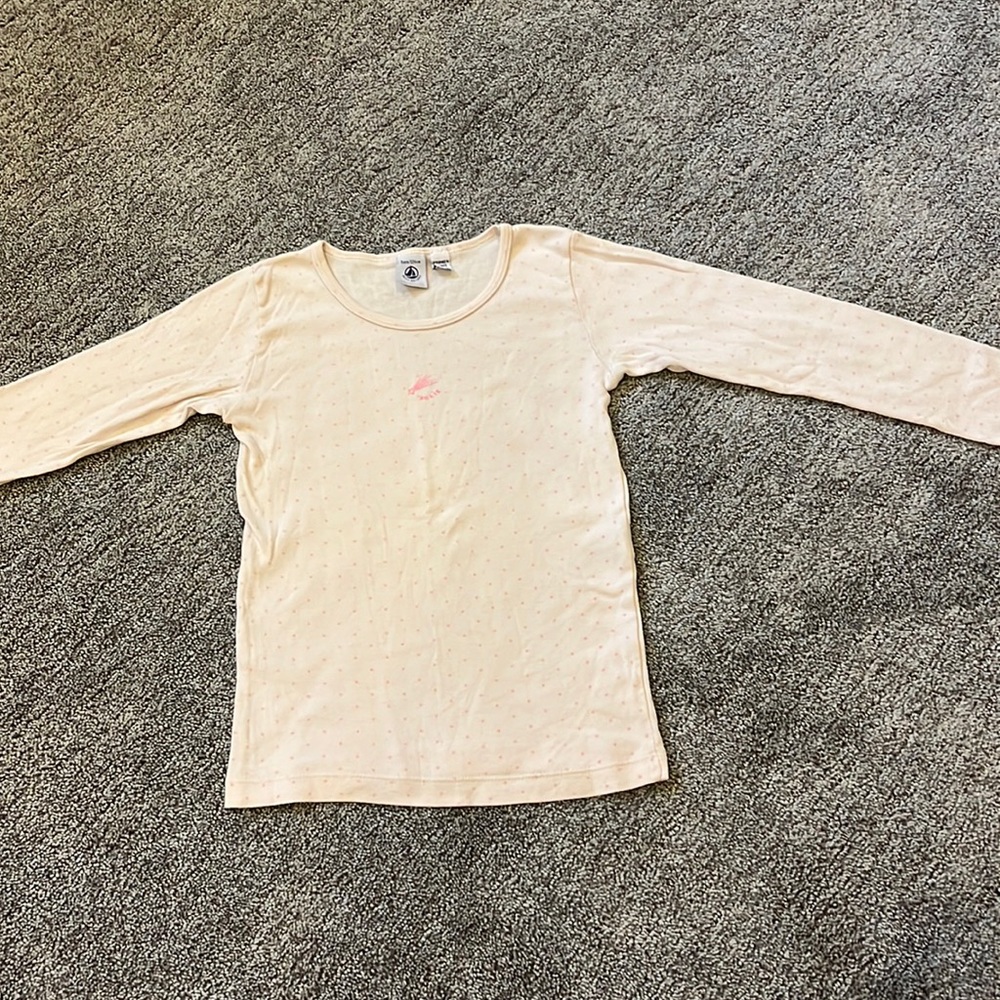 Cute Petit Bateau Jolie (happy in French) long sleeve shirt